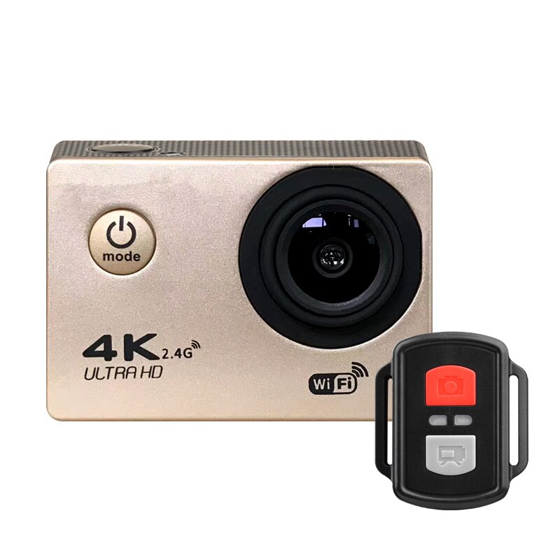 H9/H9R Action Camera Ultra HD 4K WiFi 2.0 Inch 170D Underwater Go Waterproof Pro Helmet Video Recording Cameras Sport Cam: H9R Gold