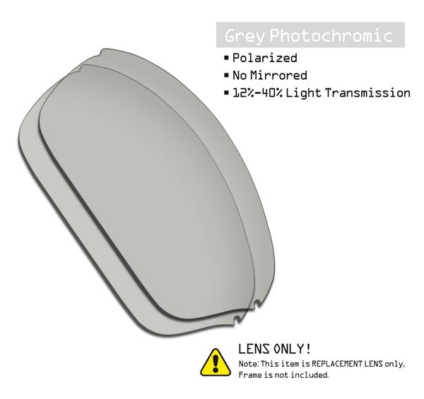 SmartVLT Polarized Replacement Lenses for Oakley Half Wire 2.0 Sunglasses - Multiple Options: Grey Photochromic
