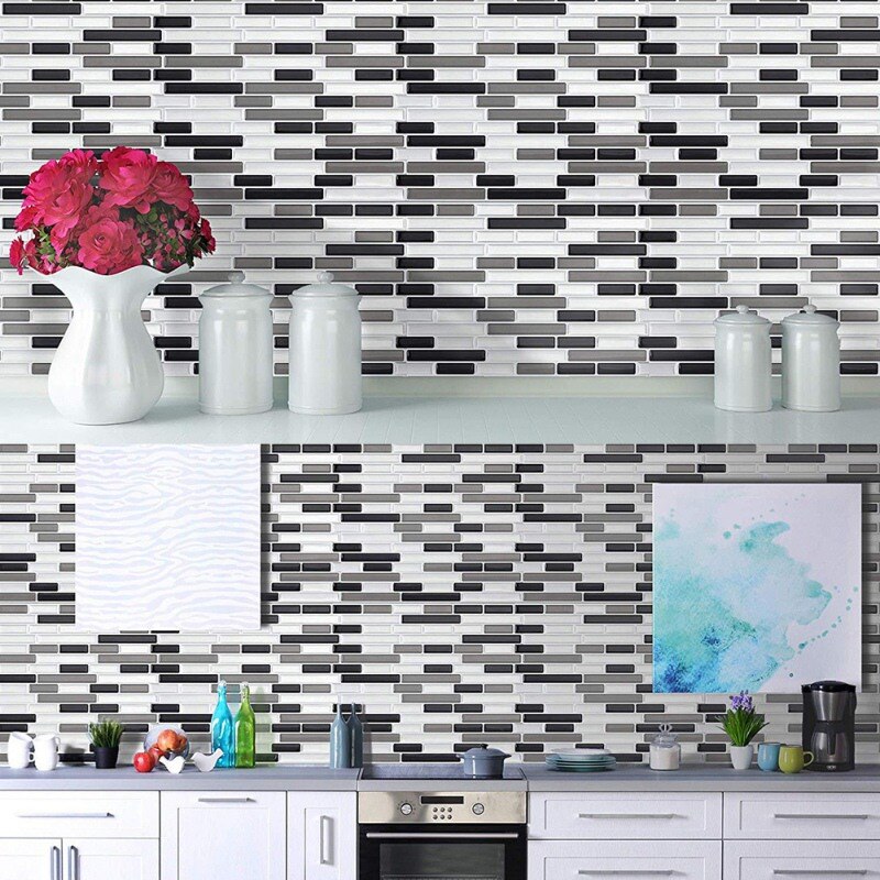Zelfklevende Mozaïek Tegel Sticker, Keuken Backsplash Badkamer Wandtegel Stickers Decor Waterdichte PVC Tegels Sticker