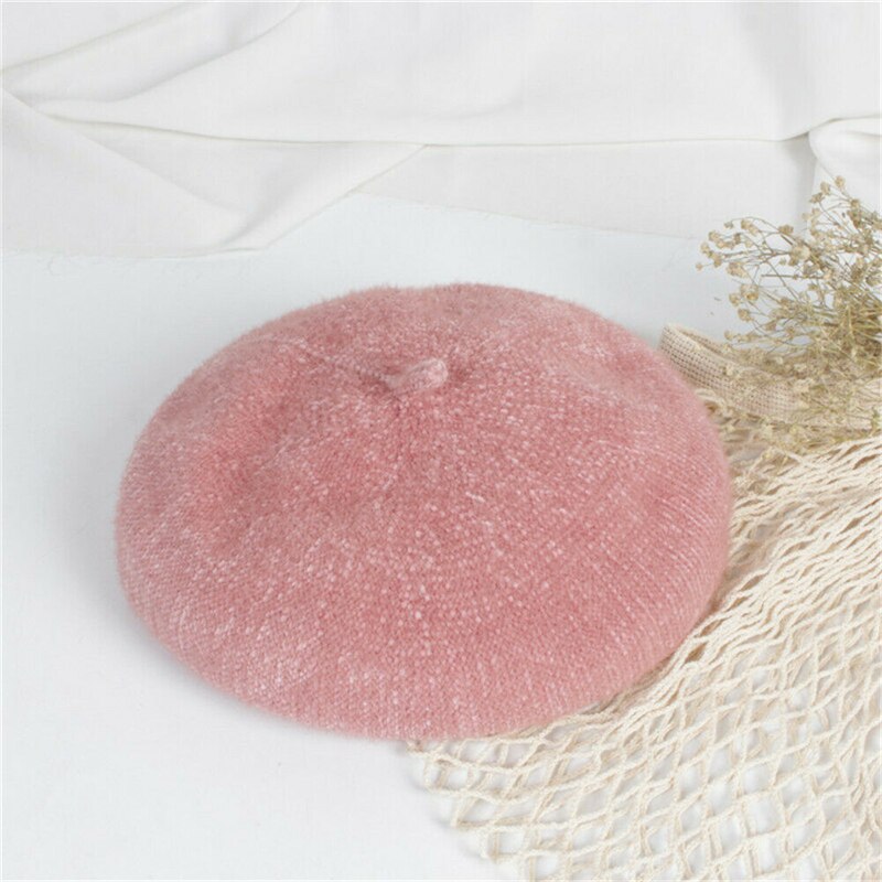 baby låve jenter lue beret vintervarmere fransk kunstner luer ski caps: C