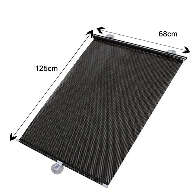 Car Sun Shade UV Protection Curtain Front Back Windshield Sun Block Blinks Black Cover Suction Cup Universal Cars Accessories: 68x125cm