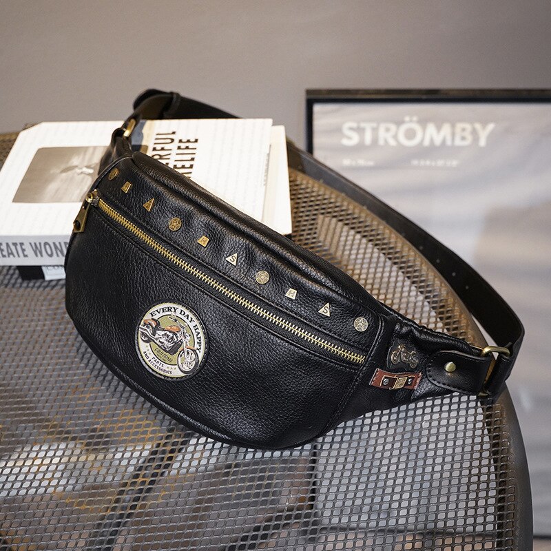 chest bag waist bag personality badge pattern men and women shoulder messenger bag street trend messenger bag