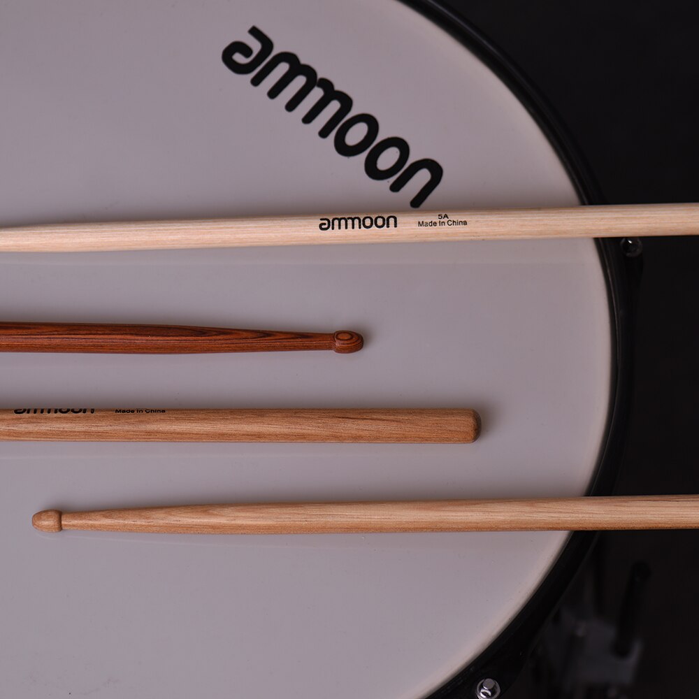 ammoon 12 Pairs of 5A Wooden Drumsticks Drum Sticks Fraxinus Mandshurica Wood Drum Set Accessories