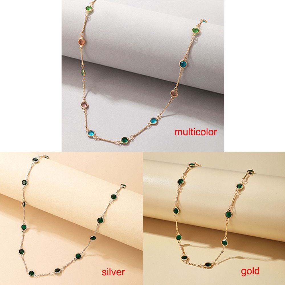 Tredny Green Rhinestone Ketting Choker Ketting Voor Vrouwen Goud Kleur Lichtmetalen Metalen Handgemaakte Sieraden Accessoires Kraag 2022