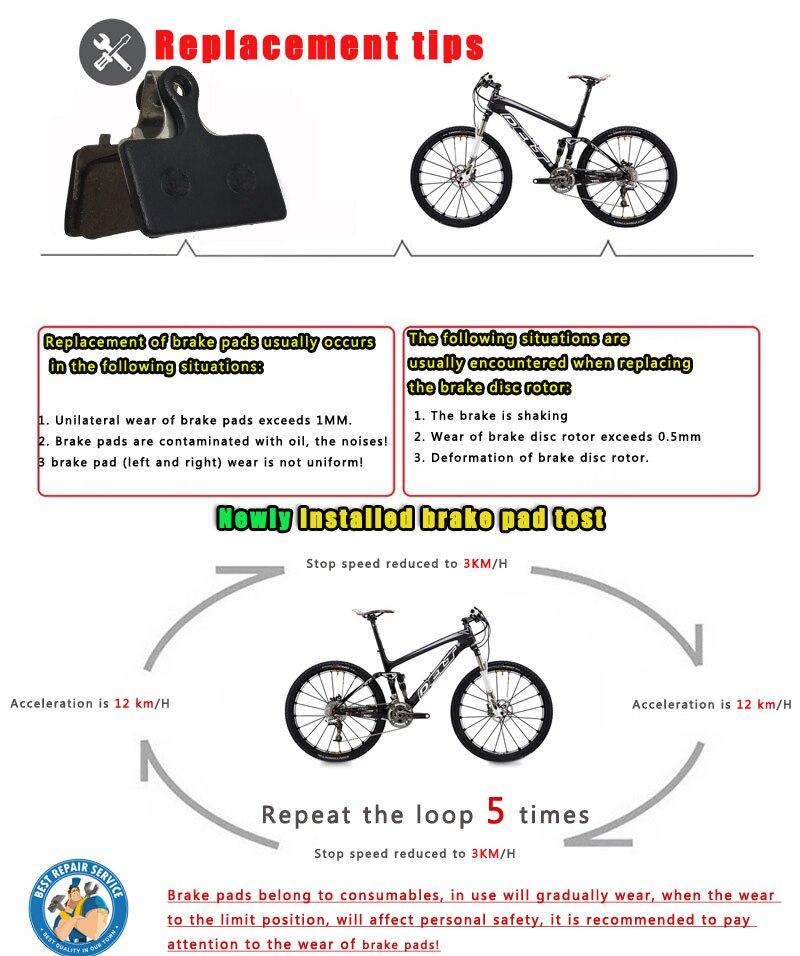 4 par e-cykel cykel skive bremseklodser til shimano xt/r  m985 m988 deore  m785 slx  m666 m675 m615 r515 semi - metallisk tilbehør