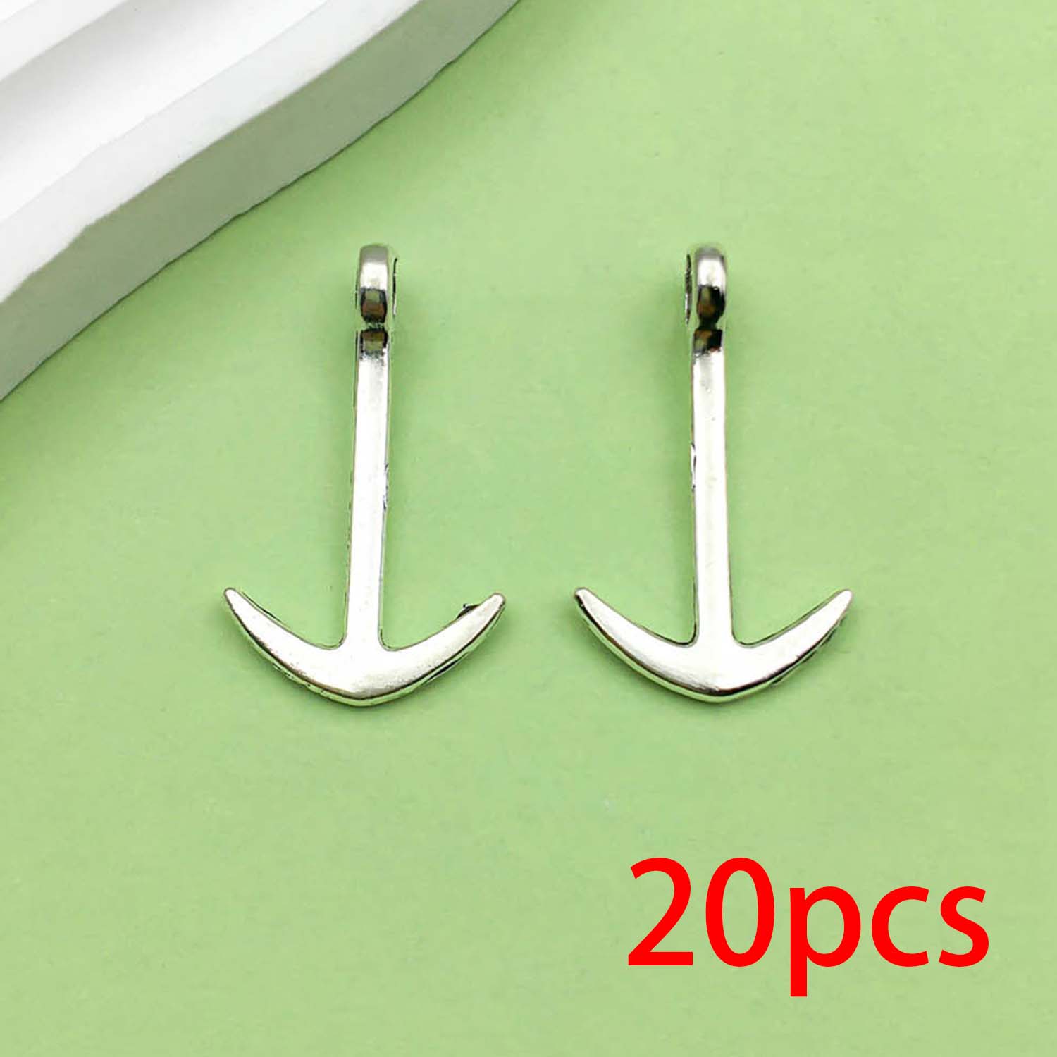 20 piezas colgantes de aleación de Metal con de ancla de barco Vintage plateado antiguo para pulsera DIY, collar, accesorios para hacer joyas: Ninguno