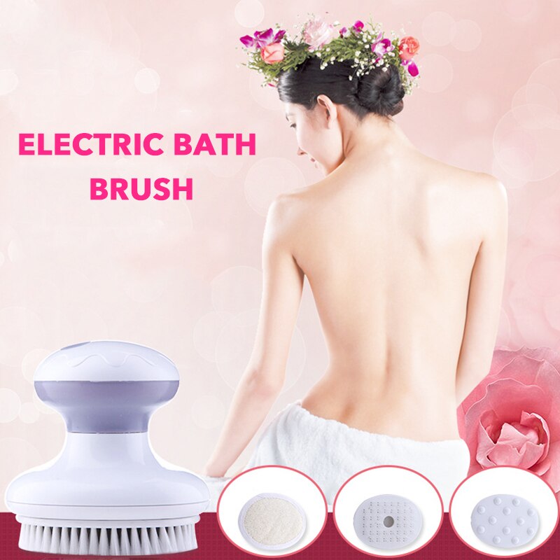 Portable Electric Bath Brushes Multifunctional Bathing Back Bath Massage Brush AAA Battery SPA Cleansing Shower Brush