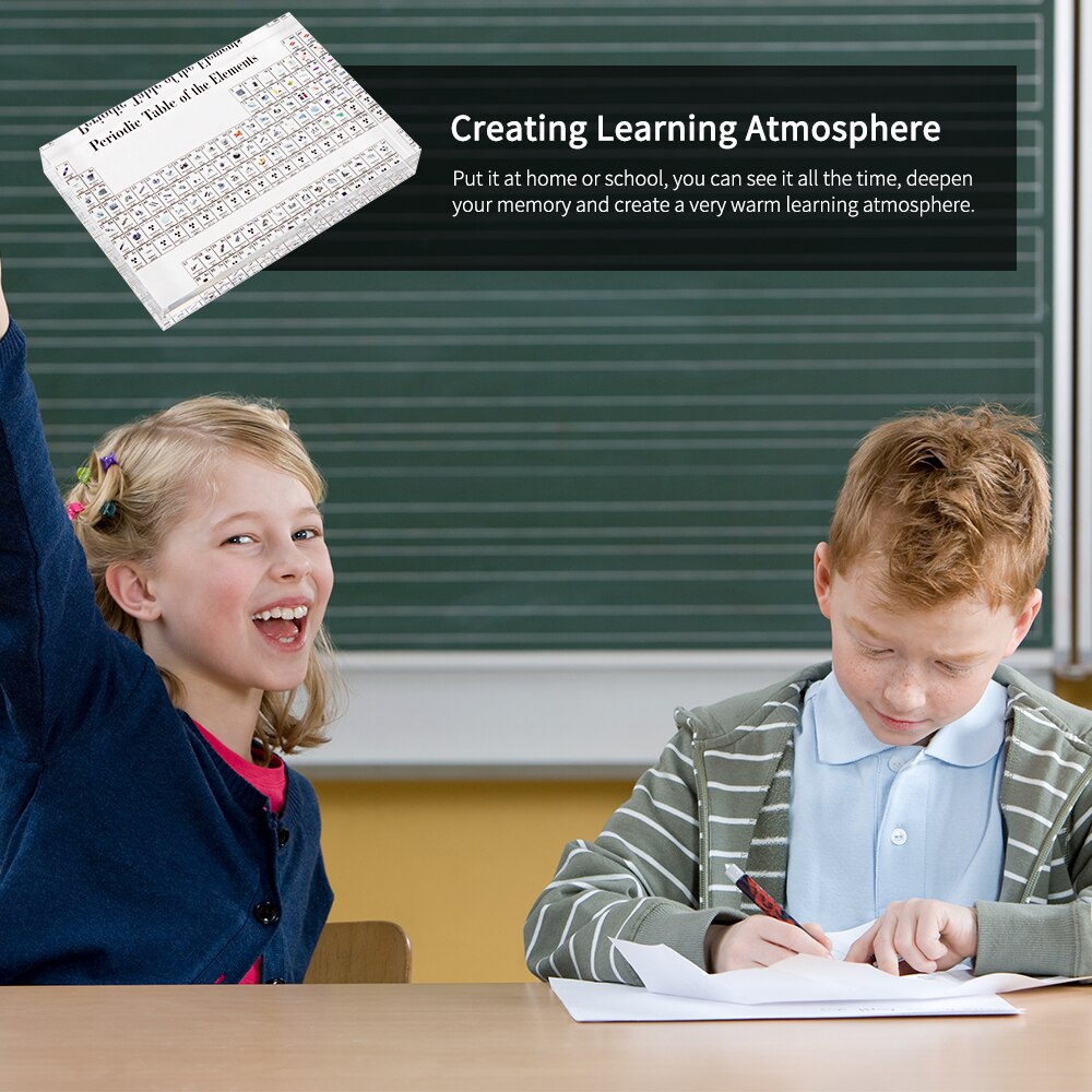 Acrylic Elements Periodic Table Display Kids Teaching School Day Birthday Chemical Element Display Home Decor