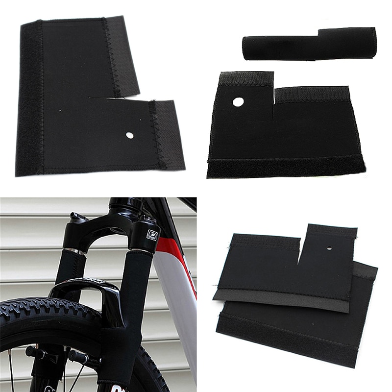 1 par cykelstel kæde beskytter cykling mountainbike ophold frontgaffel beskyttelsesvagt beskyttende pad wrap cover: Default Title