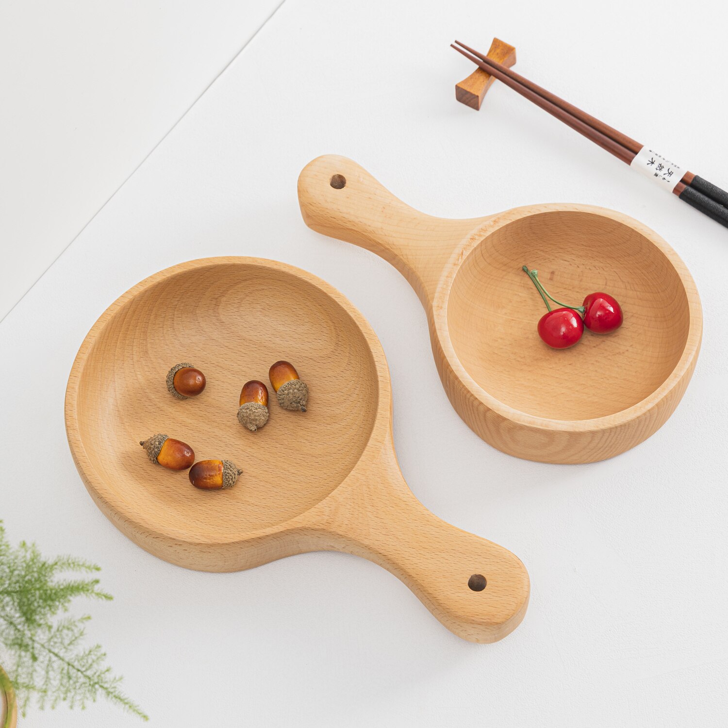 Hemu Life Natural Wood Japanese Style Kitchen Accessories Simplicity Handle Bowl Water Scoop High Temperature Resistance