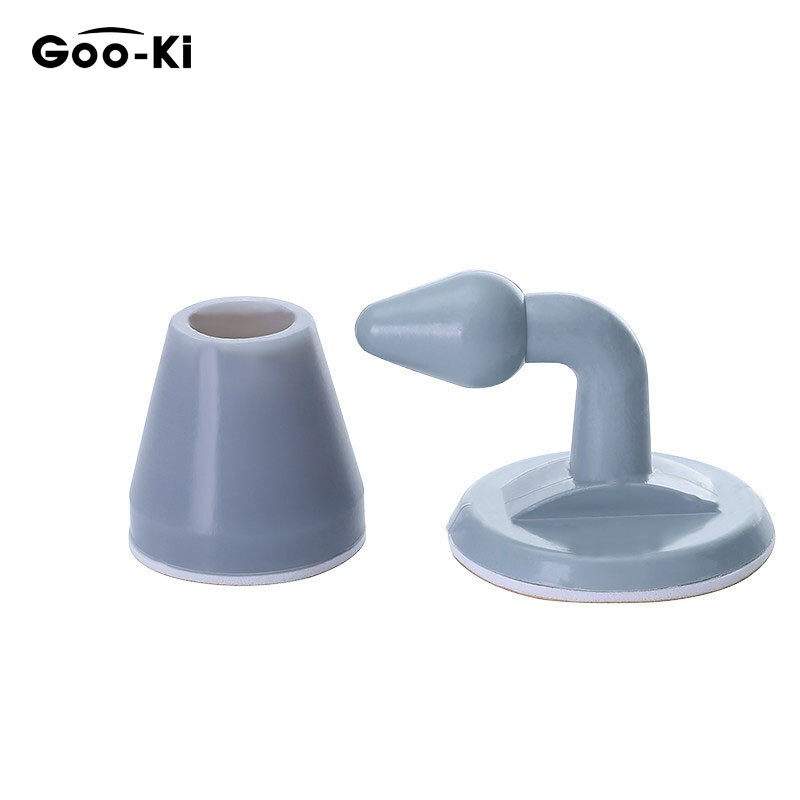 Butoir de porte en Silicone, supports de porte cachés, autocollants anti-perforation, protecteurs muraux: Blue