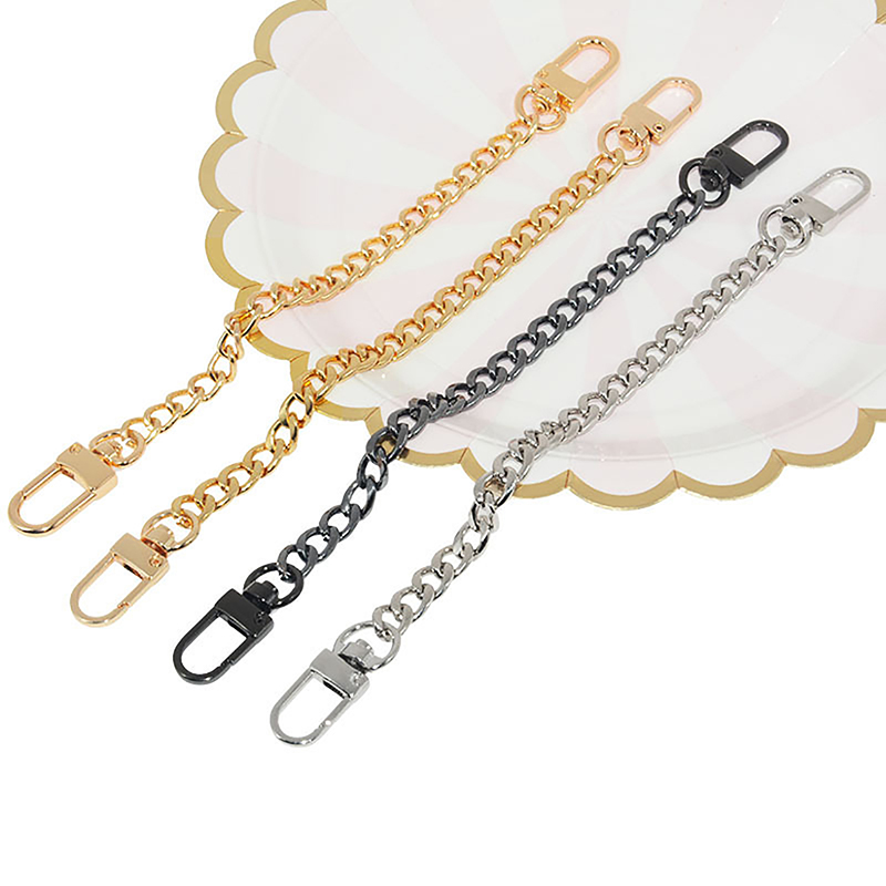 Kettentaschenriemen-Zubehör 20cm Verlängerungskette Taschenmetallkette Einfarbige DIY-Kette Langlebige Gold Silber Schwarz Gürtel