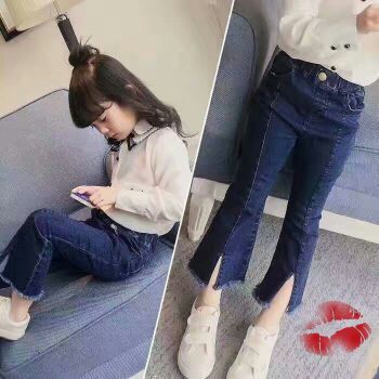 Spring Girls Ripped Jeans Baby Jeans Kids Toddler Denim Pants Legs Casual Kids Clothing Girls Leggings Boot Cut Pants 2-10Y