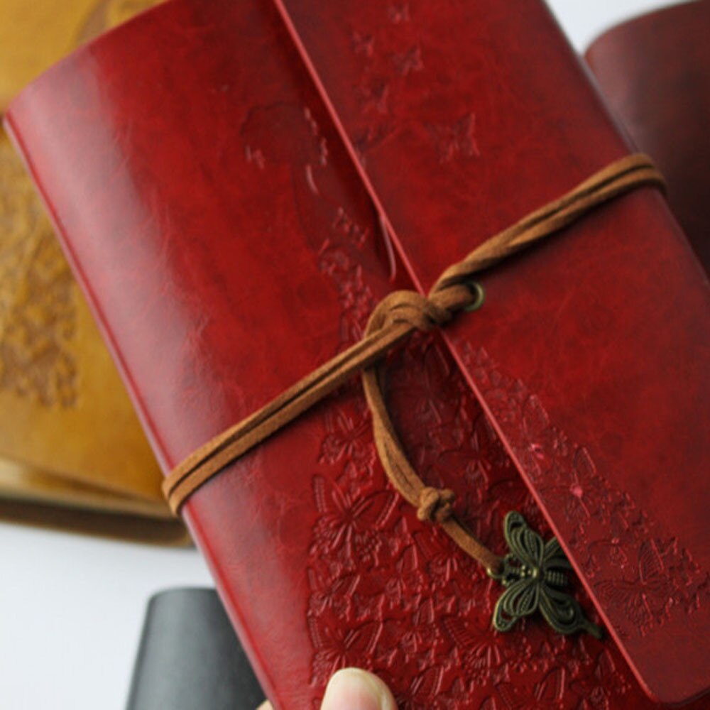 Draagbare Klassieke Kraftpapier Band Notebook Draagbare Creatieve Vlinder Dagboek Boek Dagboek Notepad Voor Kantoor Reizen