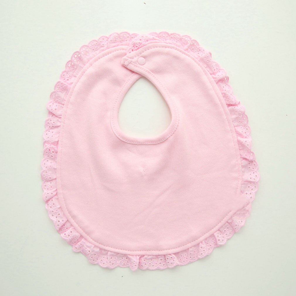 Style bébé bavoirs dentelle coton chiffons doux respirant Bandana mignon rose Babero Bebe filles bouton pression princesse bavoirs soins pour bébés: Pink round