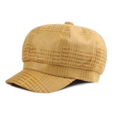 XdanqinX Novelty Adult Women Retro Newsboy Caps Vintage Female Hat Multicolor Women&#39;s Brands Cap Snapback Cap: yellow
