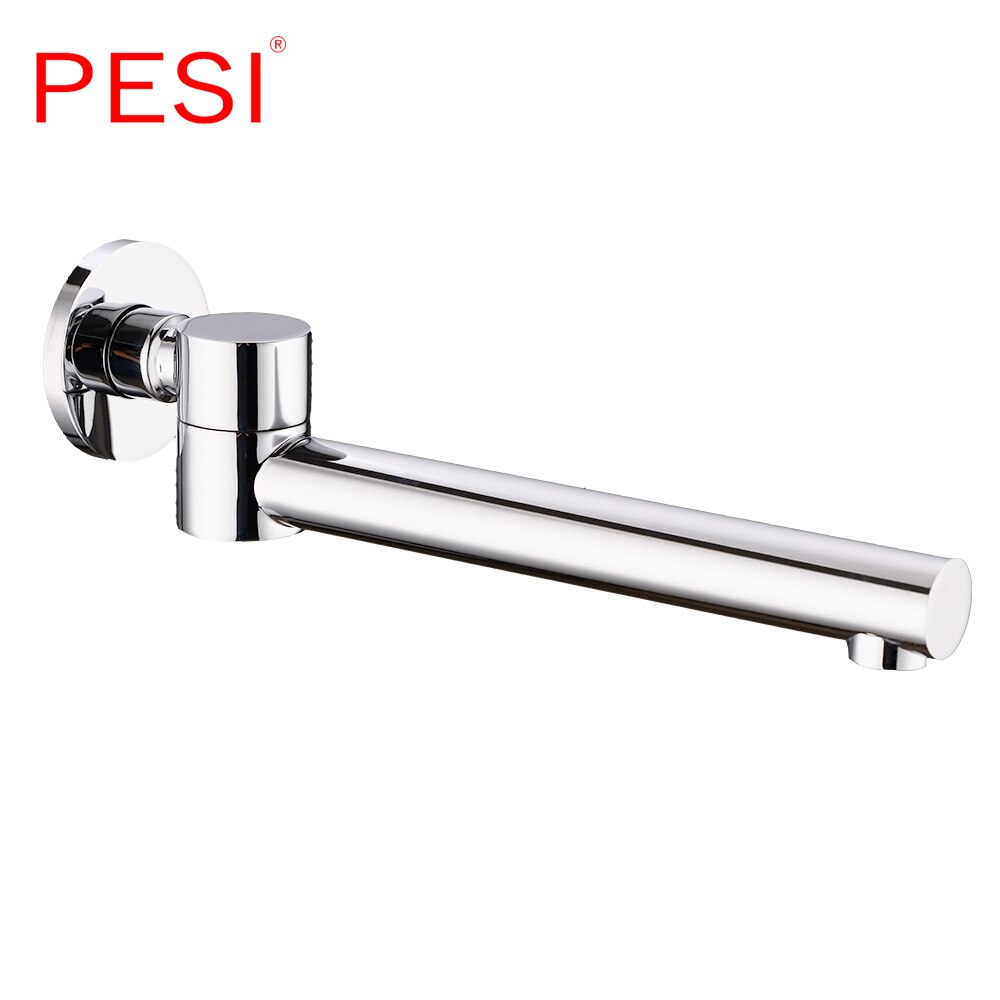 Wall Mounted Solid Brass Faucet Spout Square and Round Chrome Solid In Wall Outlet Mixer Shower Faucet Accessories.: Round Chrome