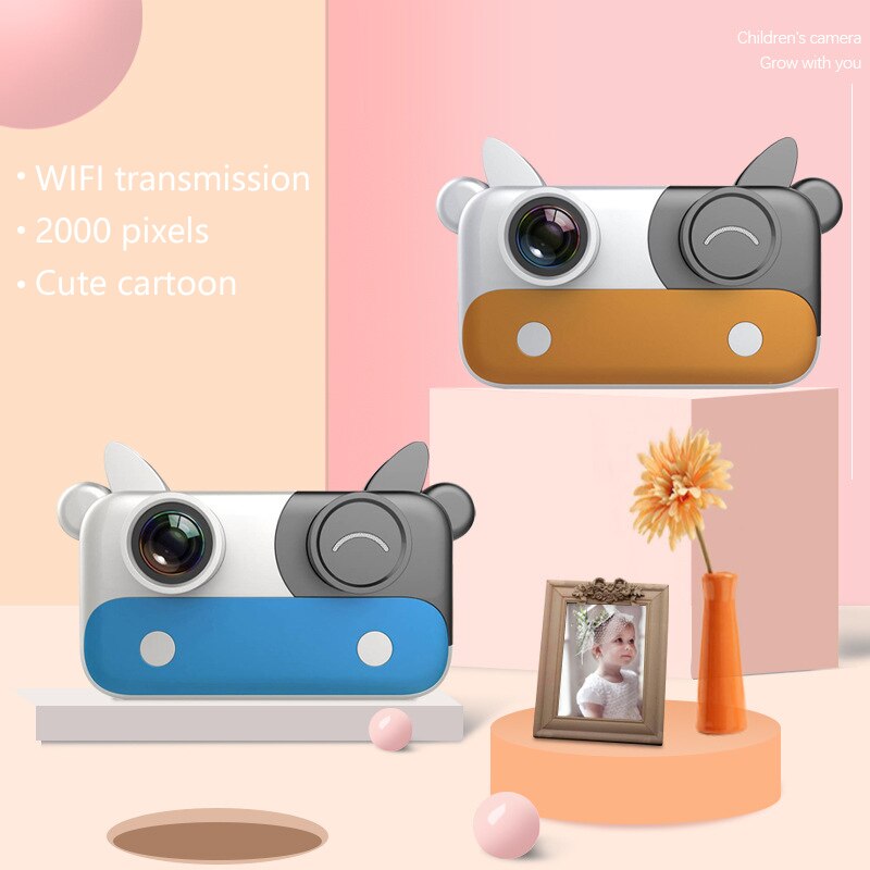 Hd wifi mini kindercamera cartoon kinderen digitale fotocamera delen foto kinderen spel studie speelgoedcamera voor kinderen