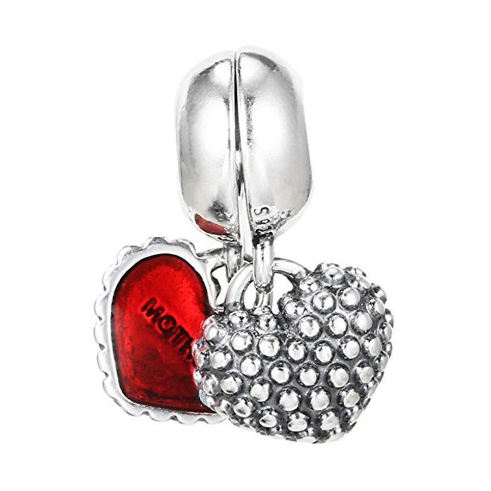 2019 100% Sterling Silver Classic Incastro Cuore-a forma di Cuore-a forma di Ciondolo In Argento con Cubic Zirconia FAI DA TE Del Pendente Dello Smalto: 2067