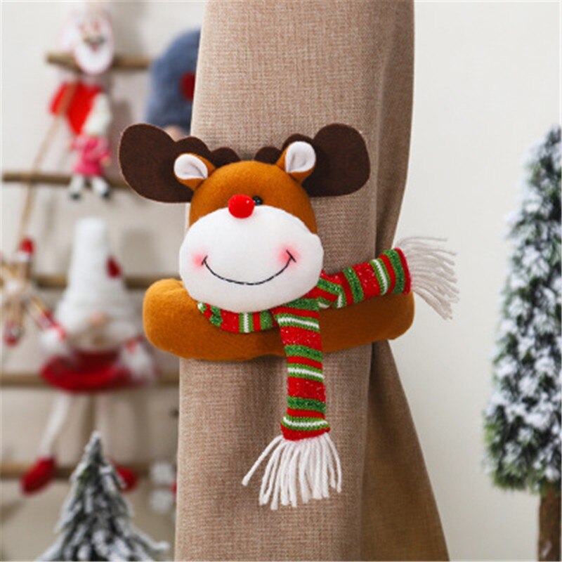 Juledukke gardin spænde boligindretning til jul snemand julemanden elg plys legetøj til børn børn: Elg a