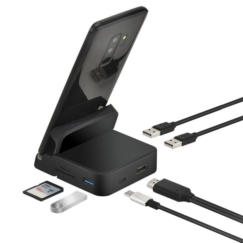 Multifunktionale 8-in-1 Typ C HDMI-kompatibel USB SD/TF Karte Docking Station Handy Stand für Handy und Tablet