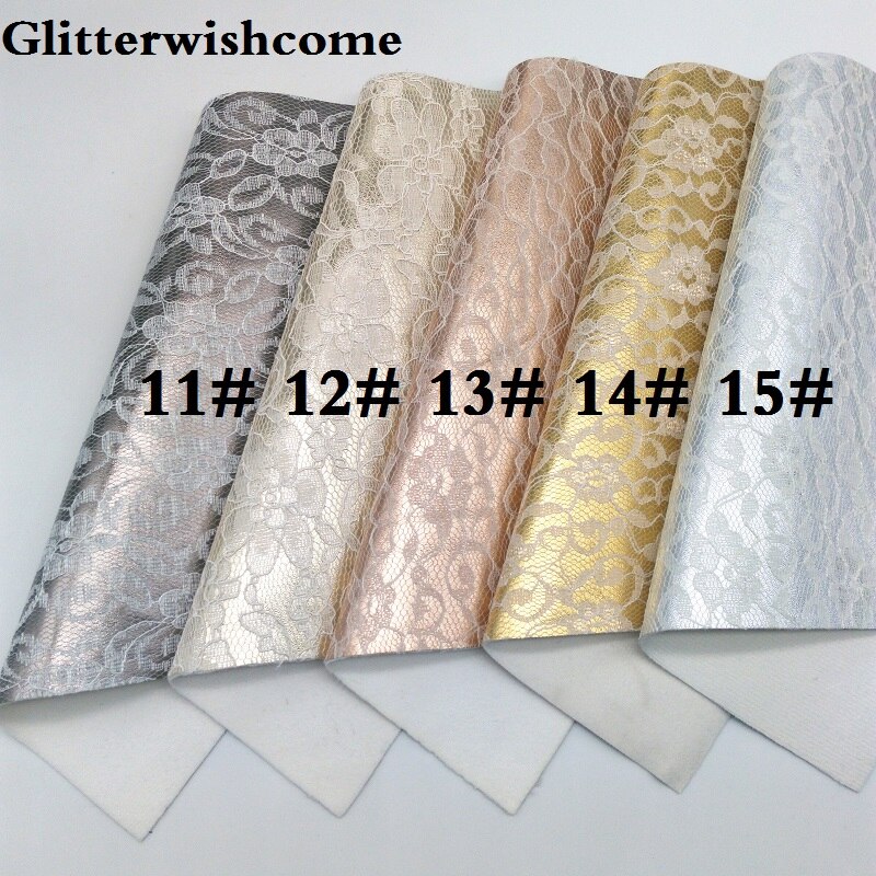 Glitterwishcome 21X29CM A4 Size Vinyl Voor Bows Metallic Synthetisch Leer Met Gewatteerde Kant Faux Lederen Lakens Voor Bows, GM093A