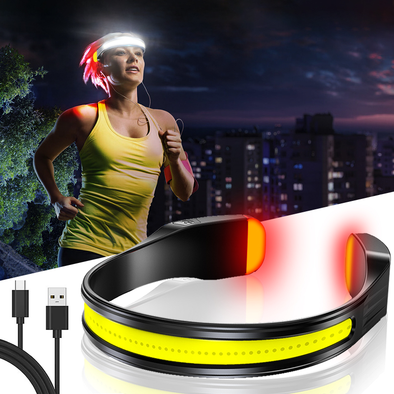 LED Rechargeable Headlamp Book Light for Reading Neck Light Head Lamp for Forehead Waterproof Super Bright COB Camp Head Light