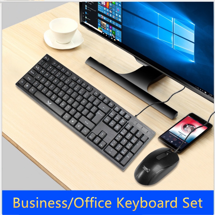 ZERODATE Home Office Business Keyboard Set Mouse For Desktop/Laptop Frosted Mice