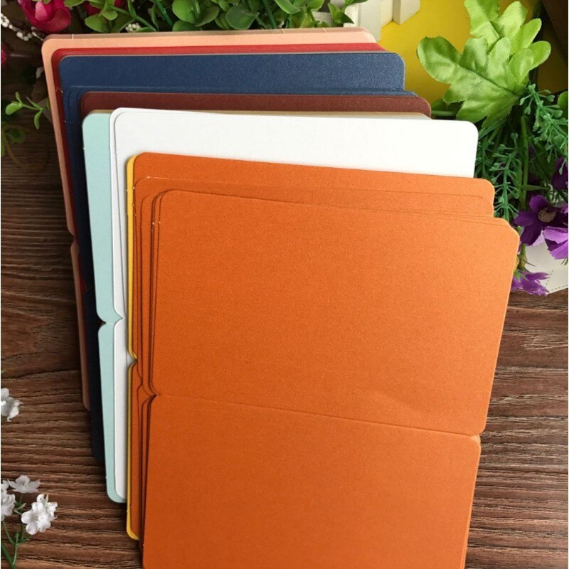 10 pièces/lot carte pliée vierge bricolage papier coloré cartes de voeux carte peinture à la main bricolage carte de noël 15x10cm