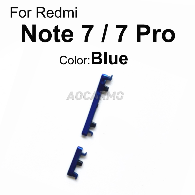 Aocarmo Voor Xiaomi Redmi Note 7 / 7 Pro 7Pro Knop On/Off Volume Switch Gesp Bolt Beugel lint Flex Kabel: Buttons - Blue