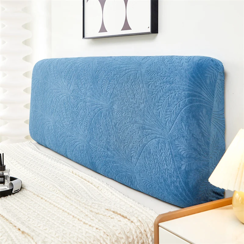 1pc All-inclusive Jacquard Bed Hoofdeinde Cover Effen Kleur Elastisch Bed Hoofd Hoes Nachtkastje Stofbeschermer voor Slaapkamer Decor: 220*65 Cm / Marineblauw