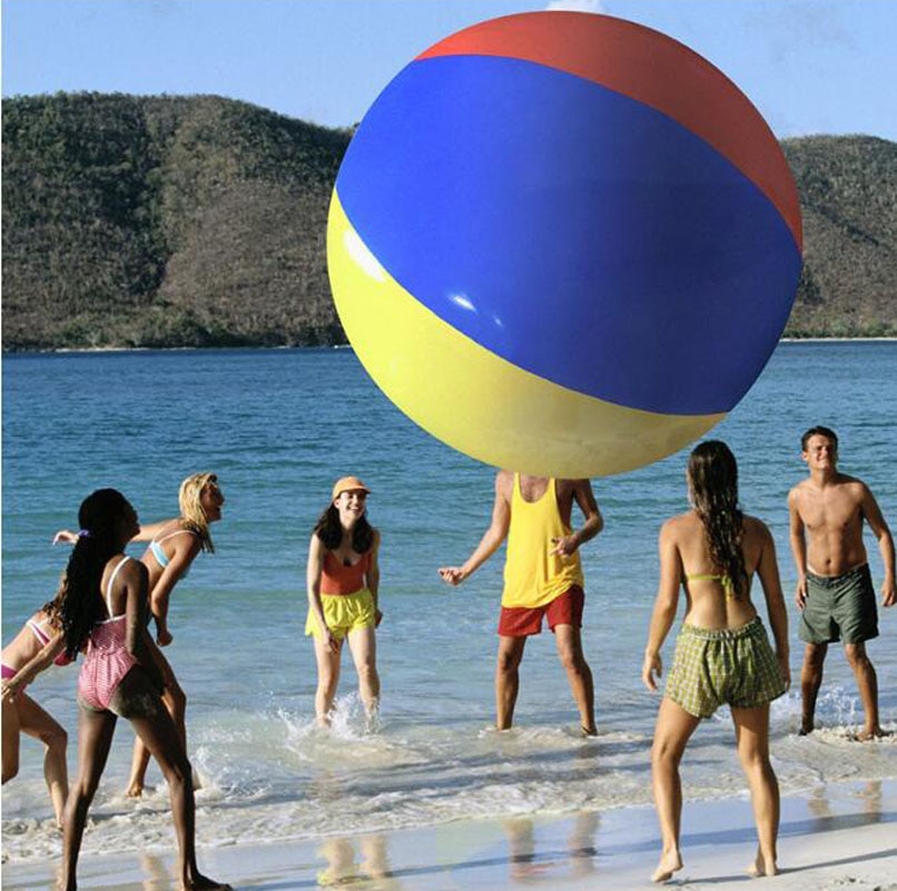 100cm Riesigen Aufblasbaren Strand Ball Volleyball Erwachsene Kinder Outdoor Bunte Ball Familie Wasser Teil Rasen Strand Party Spielzeug DSH001