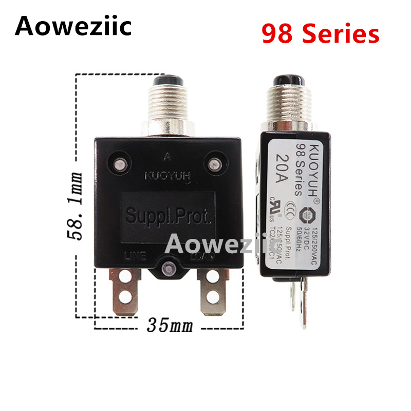 1Pcs KUOYUH 98H 98 Series 30A 40A 50A 60A 70A with screws Circuit Breaker Overload Switch Over Current Protector