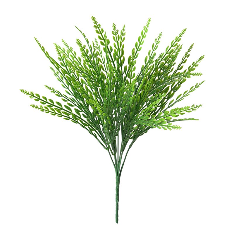 Grønn 5 gaffelpakke asparges kunstig plante dekorasjon kunstig plante plast blomst bregne hjem dekorasjon: Hvetegras