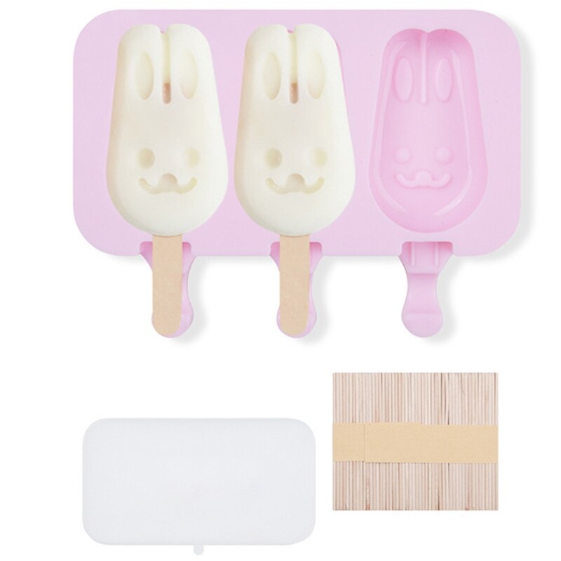 Mold Making Ice Cream Tray DIY Cute Ice Cream Silicone Cartoon Sorbet 87HA