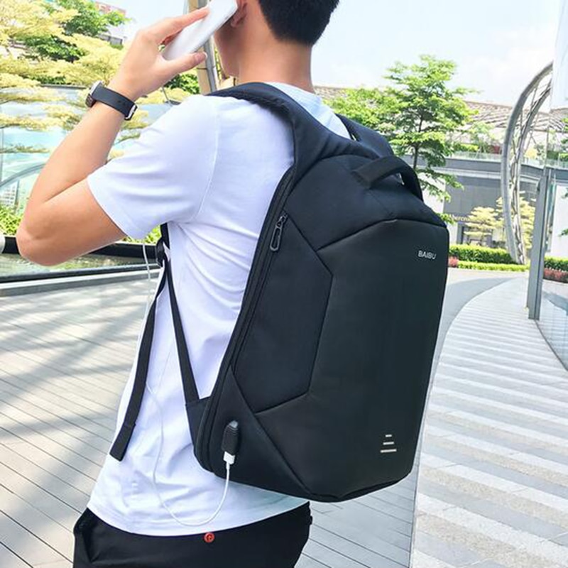 BAIBU men 15.6 Laptop Backpack Anti Theft Backpack Usb Charging Women School Notebook Bag Oxford Waterproof Travel Backpack