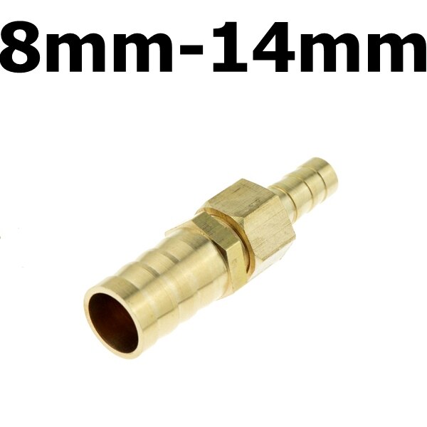 Brass Copper 8mm Hose Barb Pipe Fitting to 10mm 12mm 19mm OD Raccord Barb Reducer Air Tube Adapter Pipe Fittings Gas Coupler: 8mm x 14mm