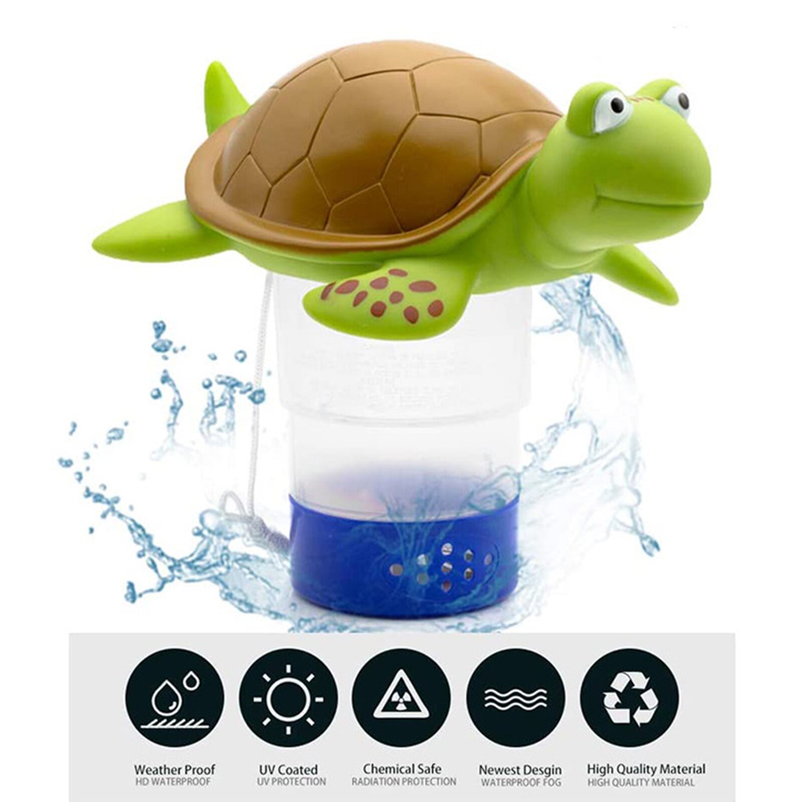 Turtle Chlorine Bleaching Agent Swimming Pool Cleaning PVC Vinyl Head Floating Turtle Head Inflatable Swimming Pool Water Purifi