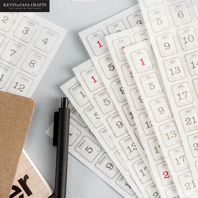 12sheets/set 365 Day Plan Sticker Set Year Planer Label Sticker Scrapbooking School Suppliers Stationery By Kevin&sasa Crafts