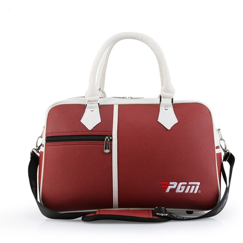 Sacca da golf maschio femmina borsa da golf abbigliamento scarpe borse in PU impermeabili a doppio strato di grande capacità e T8: Rosso