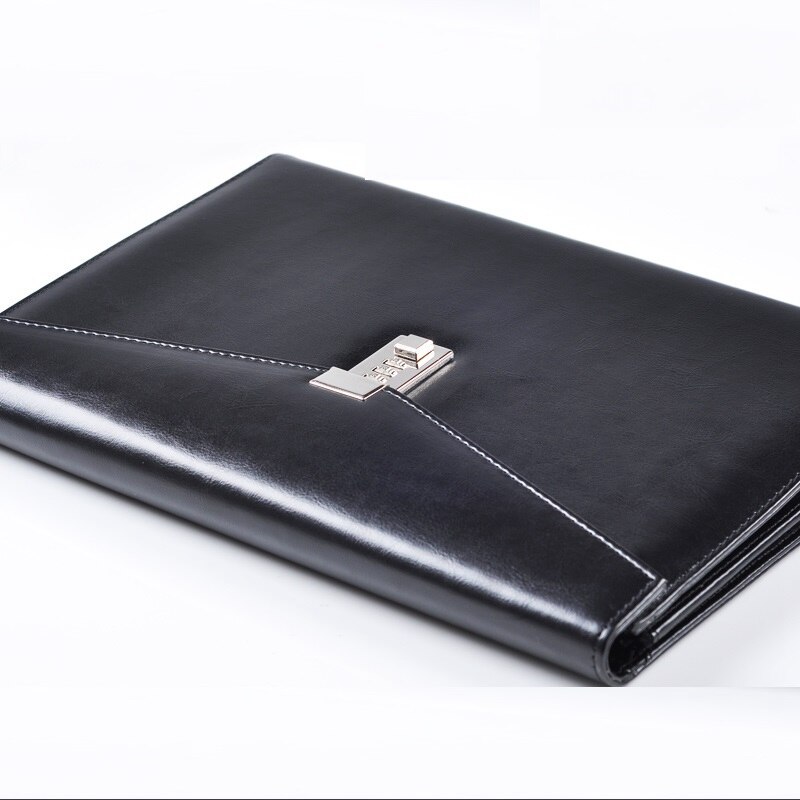 A4 High-Grade Leather with Lock Business Multi-Function Thickening Learning Office Supplies Password Briefcase