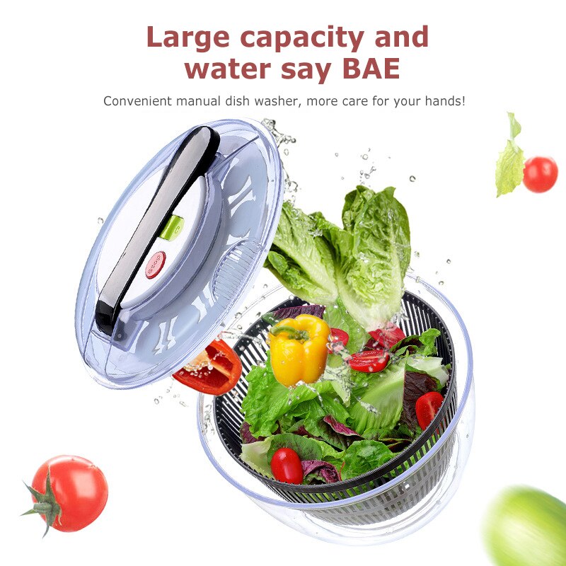 Grøntsager frugt tørretumbler salat spinner frugt vask ren kurv opbevaring tørremaskine nyttigt køkkenværktøj vegetabilsk dehydrator