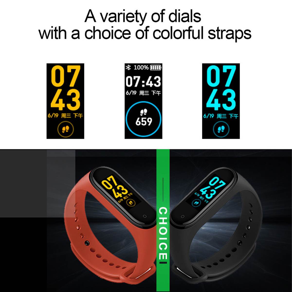 Smart Band Fitness Bracelet Measurement Of Pressure And Pulse Smartband M4 Health Wristband Fitness Tracker Watch