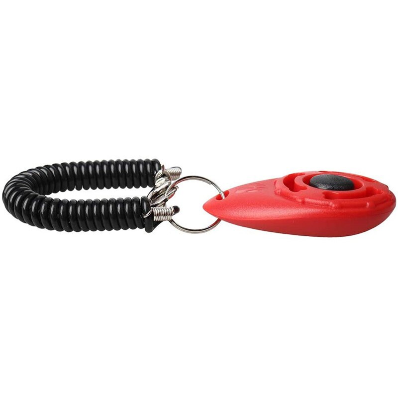 Clicker de entrenamiento para perros, con correa para la muñeca, para cachorros, gatos, aves, caballos y animales: Rojo