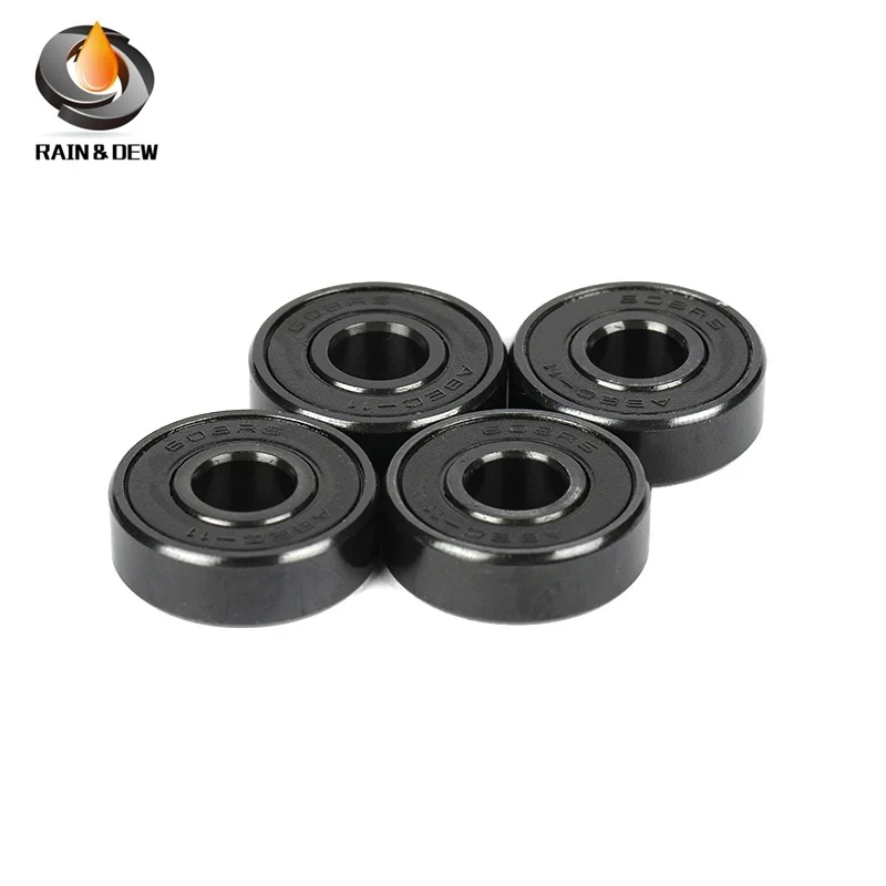 8Pcs 608RS ABEC-11 608 Roller Skate Scooter 8X22X7mm Skateboard 608-Zwart Lagers Hoge Prestaties