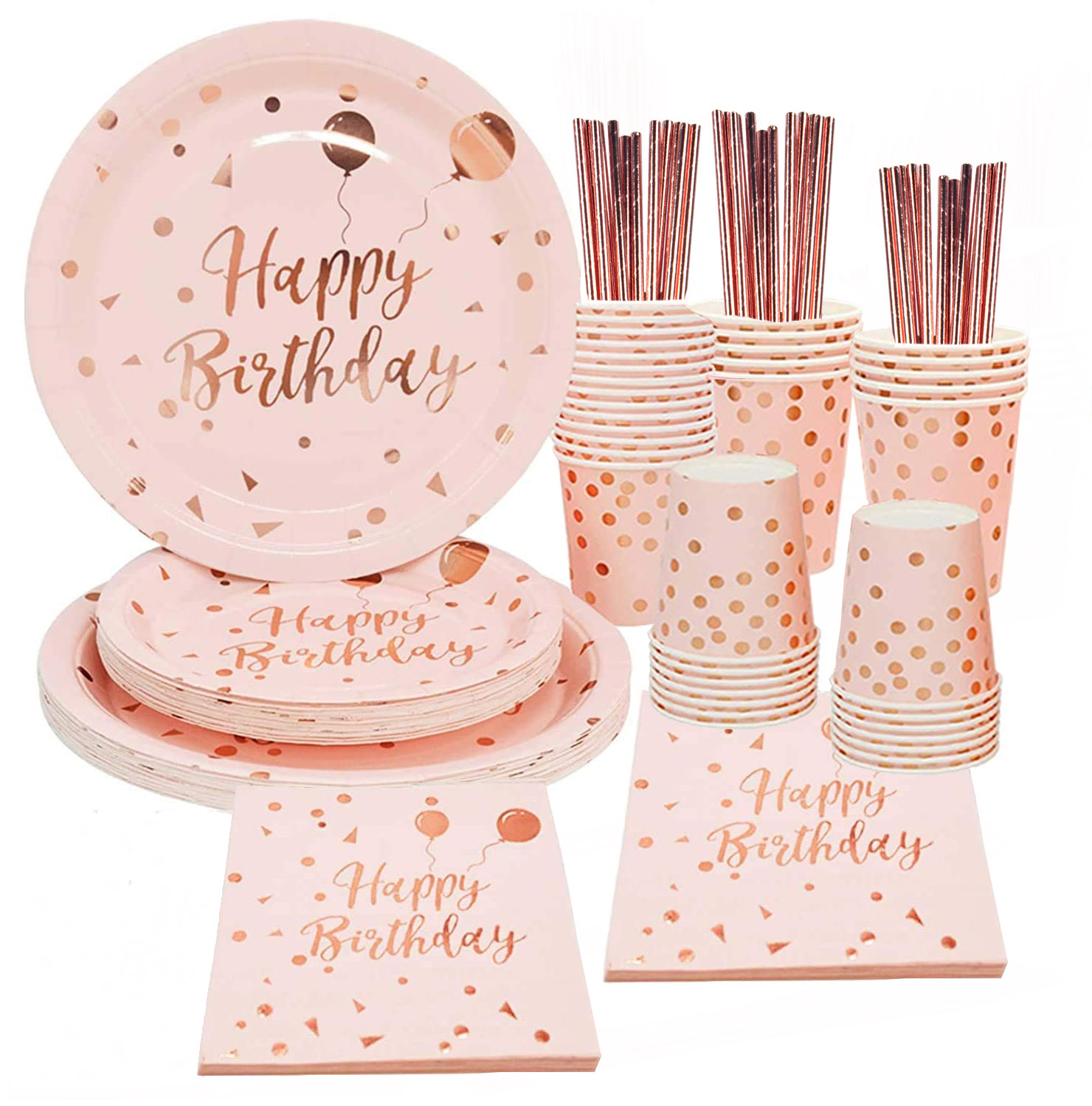Gelukkige Verjaardag Decoraties Rose Gold dot Wegw... – Vicedeal, image size:1480x1499