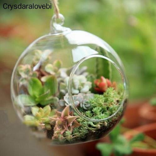 8 st boll klar hängande glas klot form vas blomma växter terrarium vas behållare mikro landskap