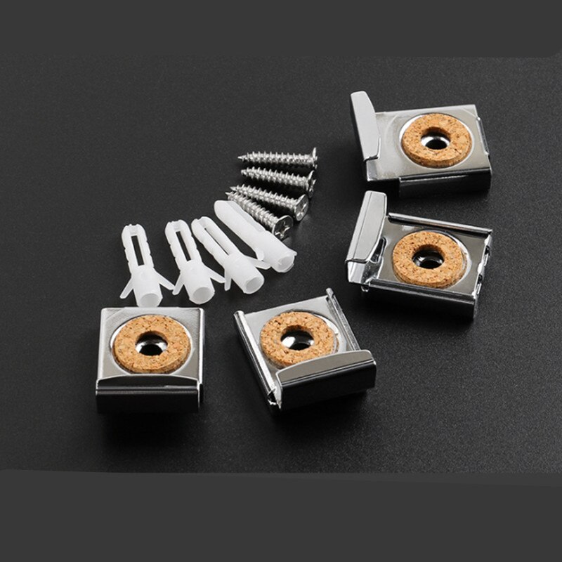 4pcs/set 32x24mm Adjustable Mirror Clip Bracket Spring Loaded Mirror Hanging Clip Wall Bracket