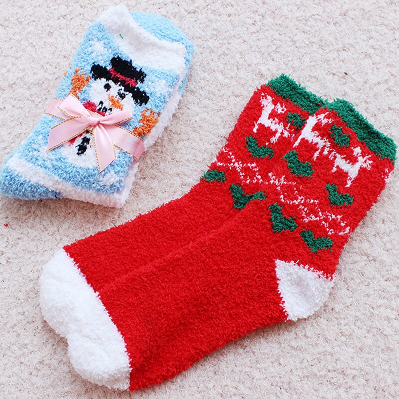 1 Pair Warm Soft Women Socks Winter Spring Christmas Woolen Socks Running Tennis Yoga Sports Socks For Girls Ladies DP968188: Double deer