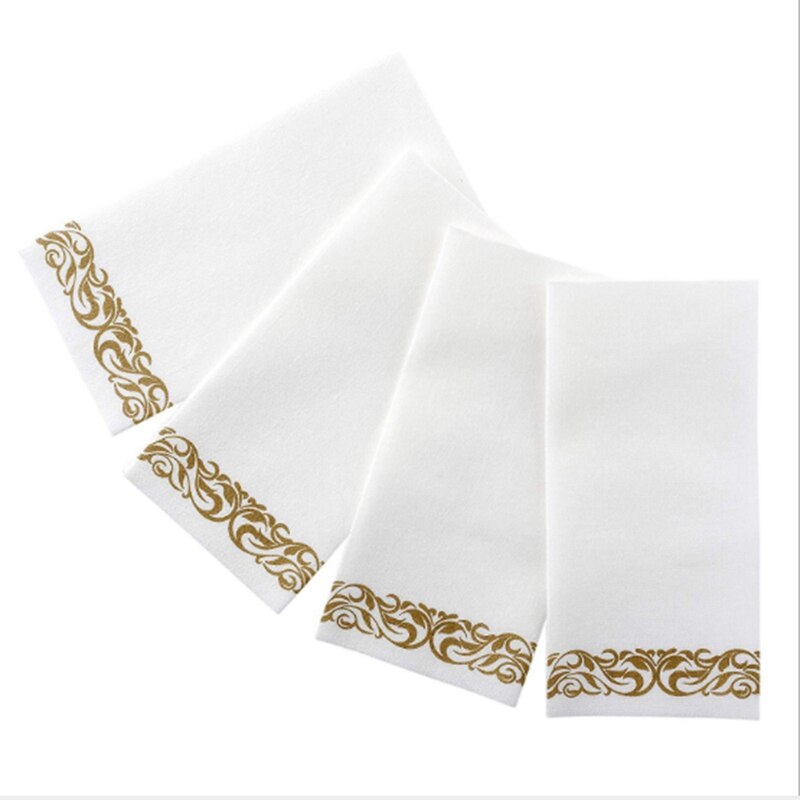 100Pcs Disposable Hand Towels Paper Napkin Bathroom Weddings Party Hotel Napkins Paper Soft and Absorbent Airlaid Paper Guest To